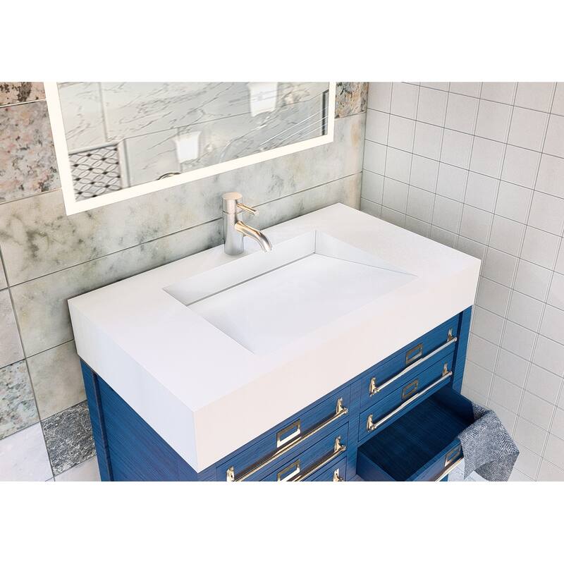 Audrey 36" - 72" Solid Surface Bathroom Vanity Top