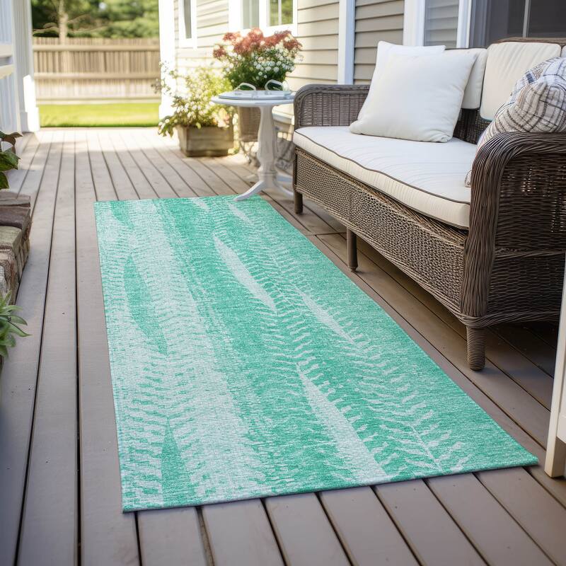 Machine Washable Indoor/ Outdoor Chantille Modern Imprints Rug