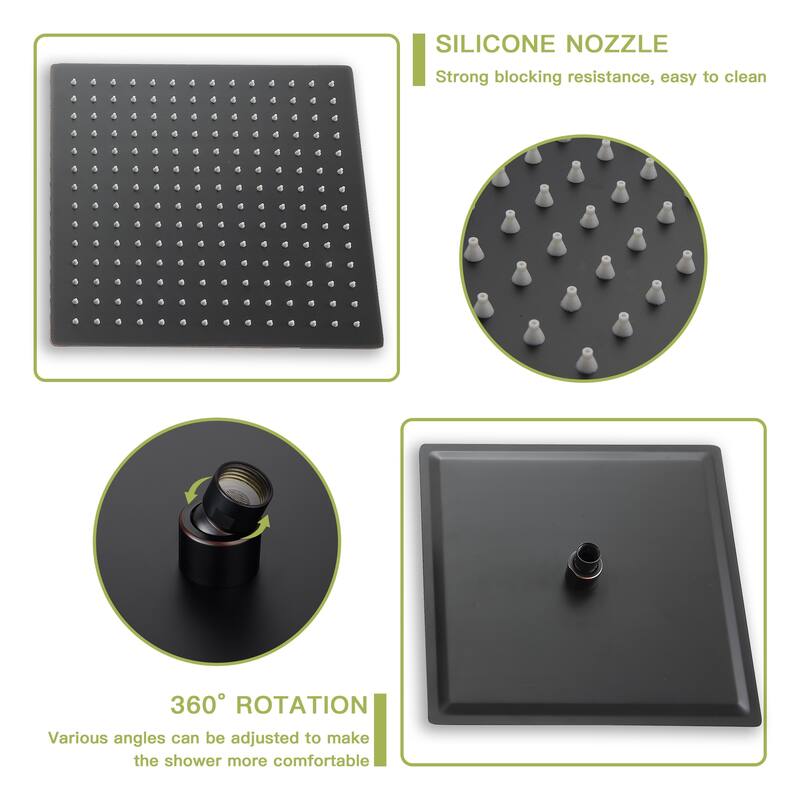Topcraft 10-inch Ceiling Mount Square Shower System with Rough-in Valve - 10*10