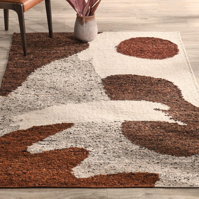 Villa by Classic Home Hesperia Hand Woven Wool Rug - 8x10 - Rust