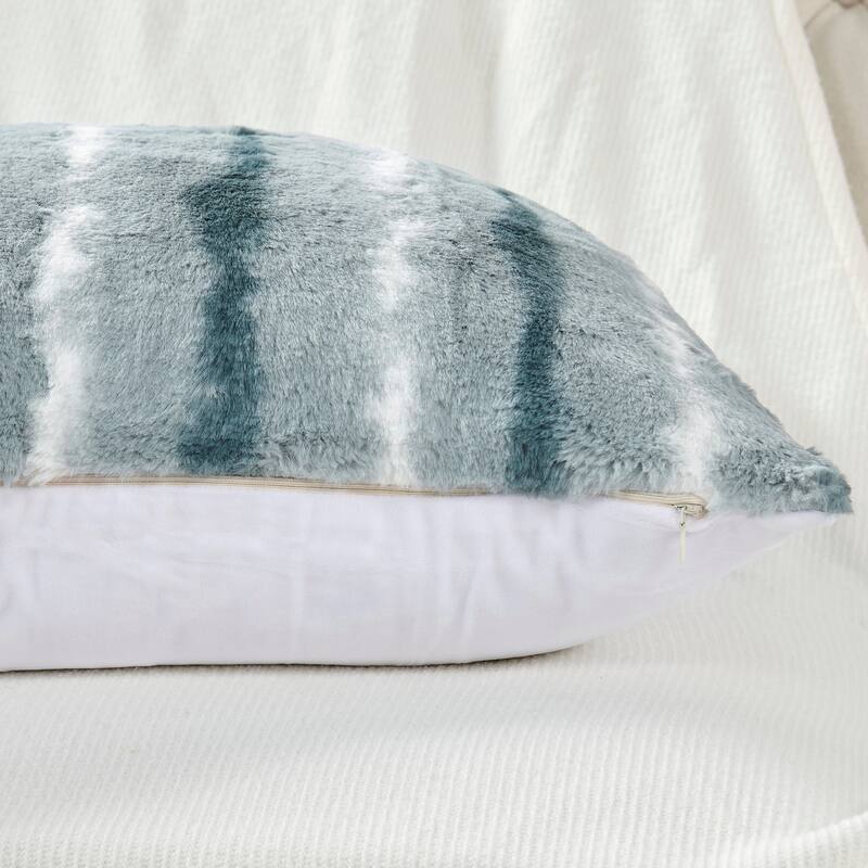 Amanda Stripe fauxfur Throw Pillow Covers Set of 2, NO INSERT