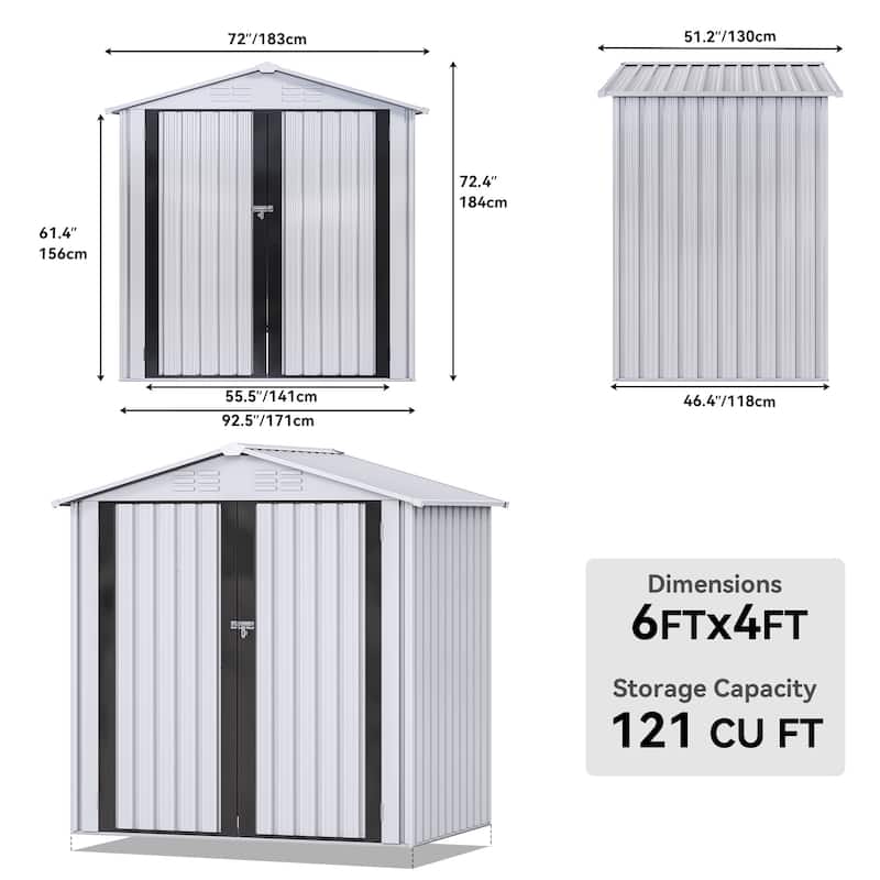 6 X 4FT Outdoor Storage Shed - 6*4 FT