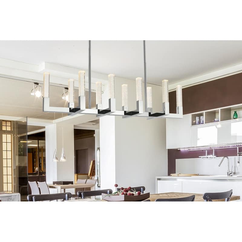 Elegant Lighting 1030G48 Noemi 48" Wide LED Crystal Linear Pendant