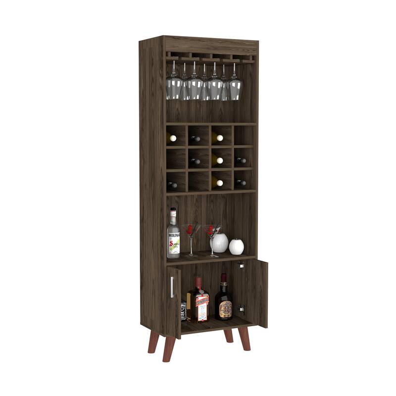 Bar Cabinet Bull, Living Room, Dark Walnut，High quality and durable