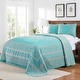 preview thumbnail 21 of 33, Cotton Blend Oversized Vintage Floral Scroll Bedspread Set by Superior Aqua - Full