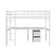 preview thumbnail 3 of 11, Wood Twin Loft Bed with Built-In Desk and Guardrails