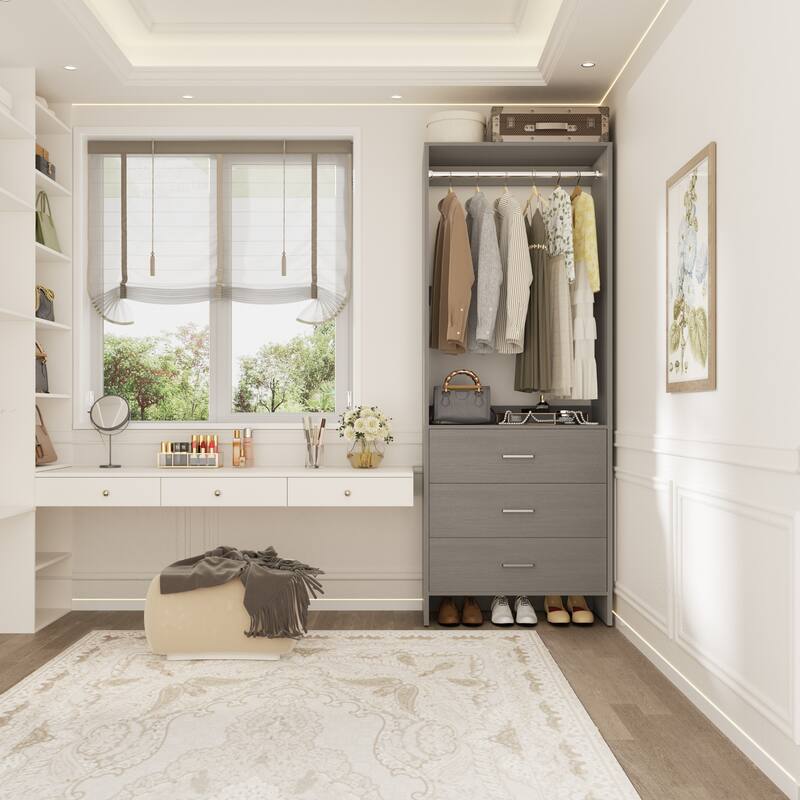 Cimly Freestanding Closet Sytem, Closet Organizer Wardrobe for Walk-in and Reach-in Closet