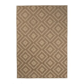 Furnish My Place Outdoor Collection Accent Diamond Neutral Area Rug ...