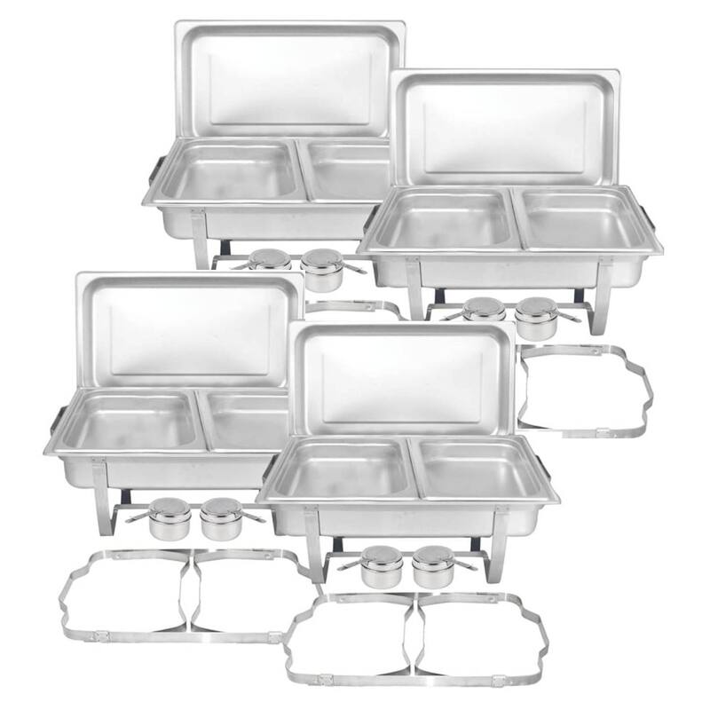 2 Tier Buffet Chafing Dishes and Warmers Sets for Parties Wedding - 4 Pcs