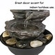 preview thumbnail 12 of 10, 4-Tier Cascading Resin-Rock Falls Tabletop Water Fountain w/LED Lights