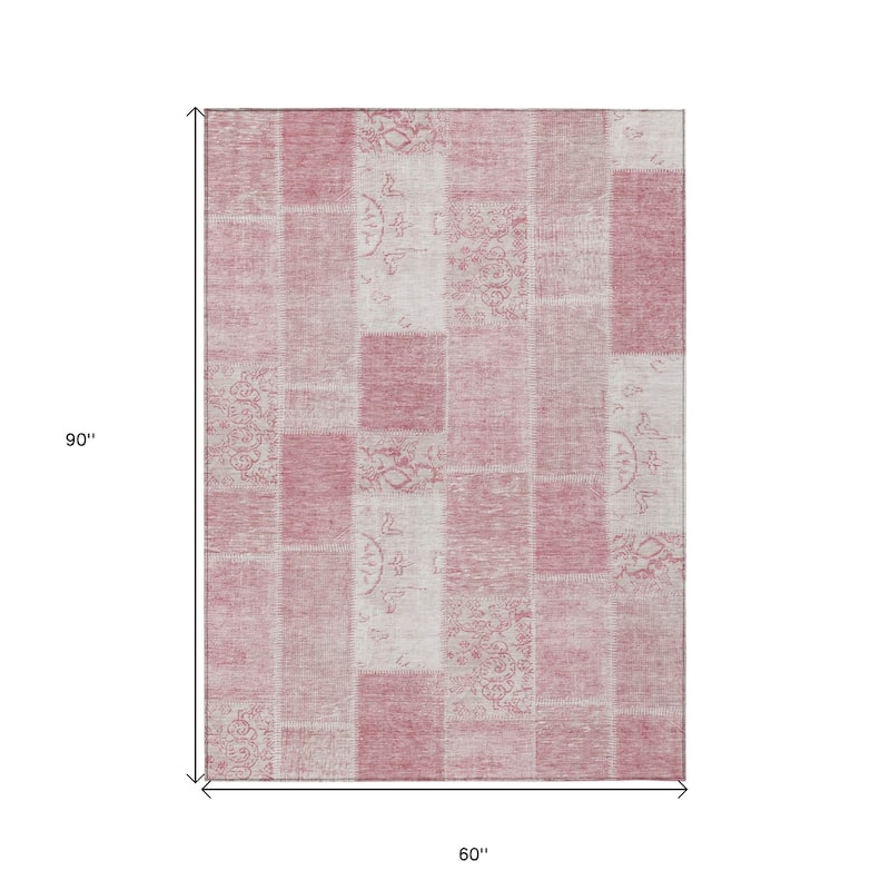 HomeRoots Patchwork Traditional Rectangle Outdoor Rug