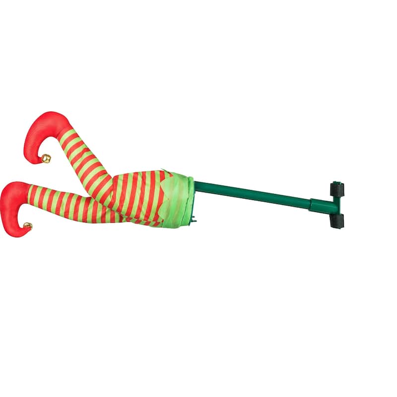 Mr. Christmas Animated Kicking Elf Christmas Tree Decoration - Motion Activated - Red