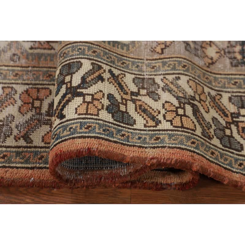 Distressed Bakhtiari Persian Vintage Area Rug Handmade Wool Carpet - 5'2" x 9'11"