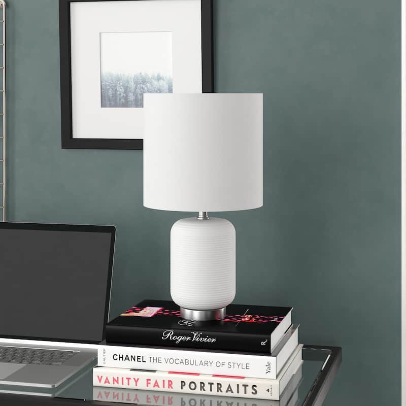 Lambert 15" Tall Ceramic Table Lamp with Fabric Shade