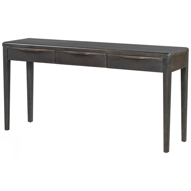 Elegant Console Table with Oak Veneer,Light Luxury Entryway Table with 3 Drawers