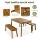 preview thumbnail 5 of 5, 3-Piece Outdoor Solid Wood Table & Bench Set, Patio Furniture Set