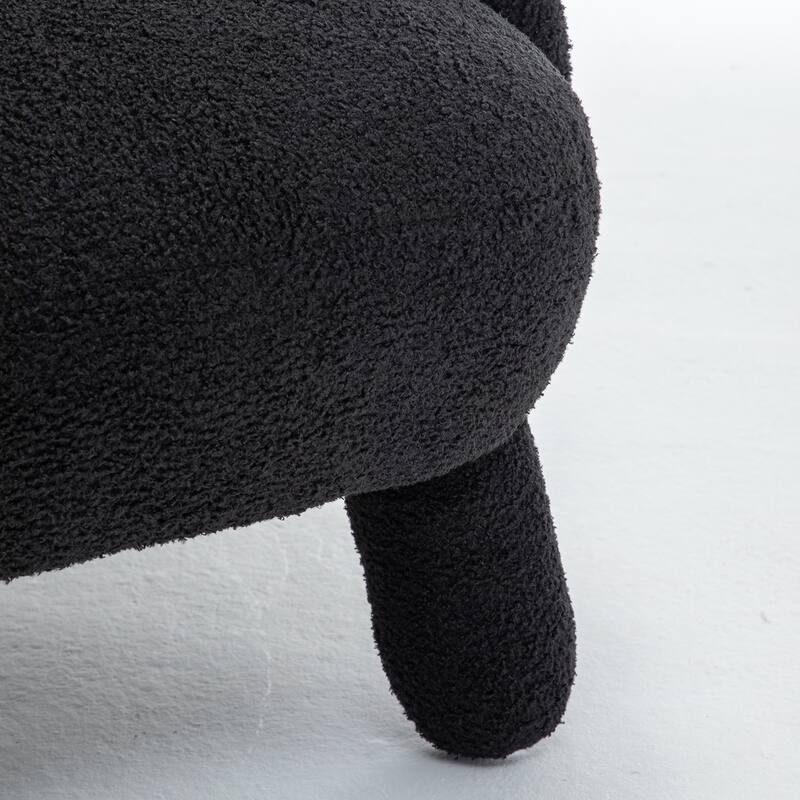 SEYNAR Modern Faux Sherpa Upolstered High Back Armless Accent Chair