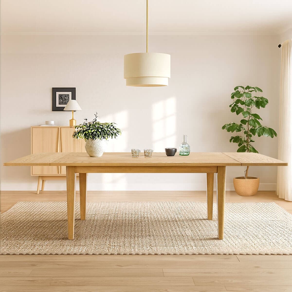 63"-95" Extendable Rectangular Wood Dining Tables for 6 to 10