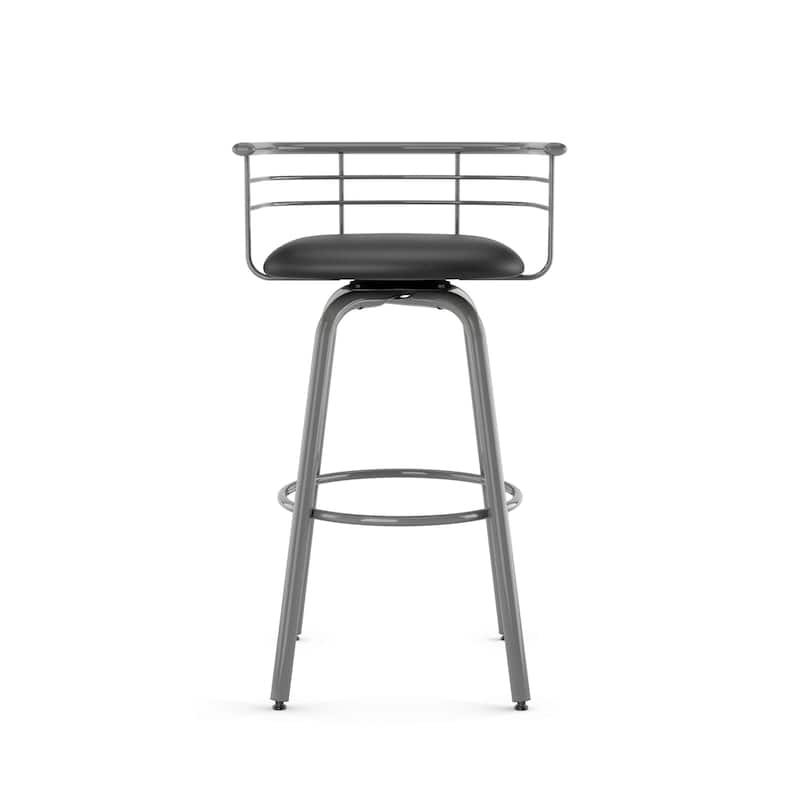 Amisco Turbo Swivel Bar Stool with Distressed Wood Seat