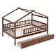 preview thumbnail 12 of 42, Full Wooden House Bed with Drawers - Classic Design for Kids' Bedrooms