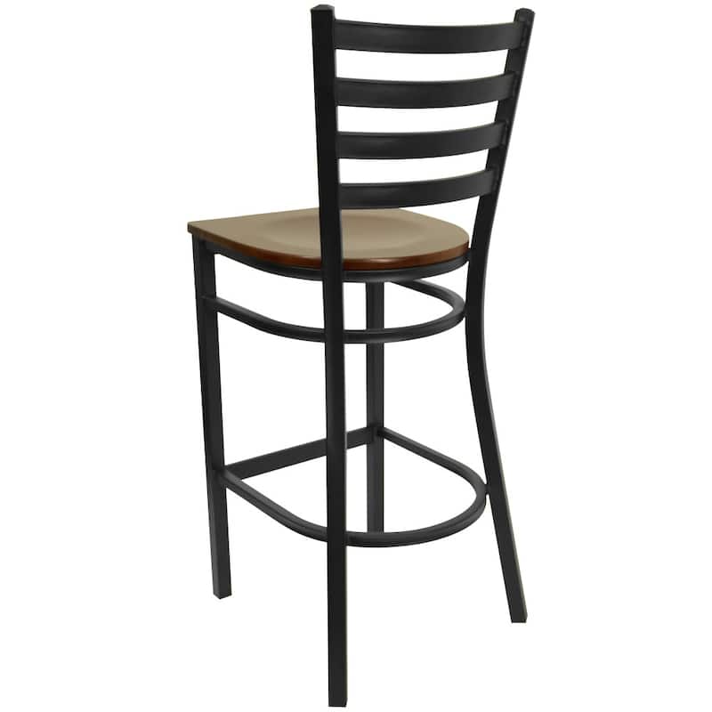 Ladder Back Metal Restaurant Barstool - 17"W x 18"D x 42.25"H - 17"W x 18"D x 42.25"H