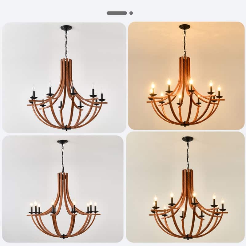 Vintage Industrial Farmhouse Chandelier Adjustable Rustic Lighting for Kitchens & Dining Rooms