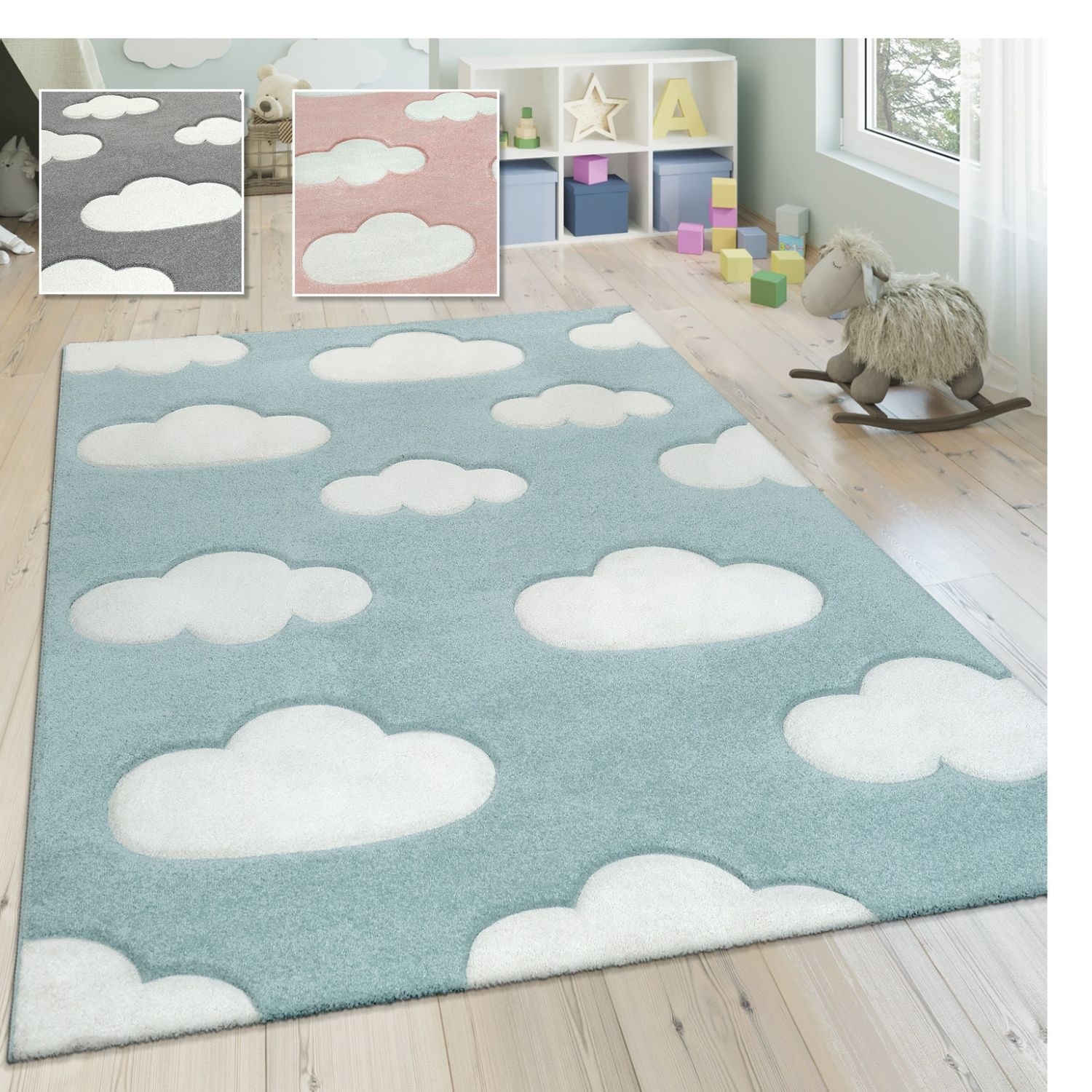 Kids Rug with Clouds in Pastel Colors for Children's Room or Nursery - On  Sale - Bed Bath & Beyond - 35086457