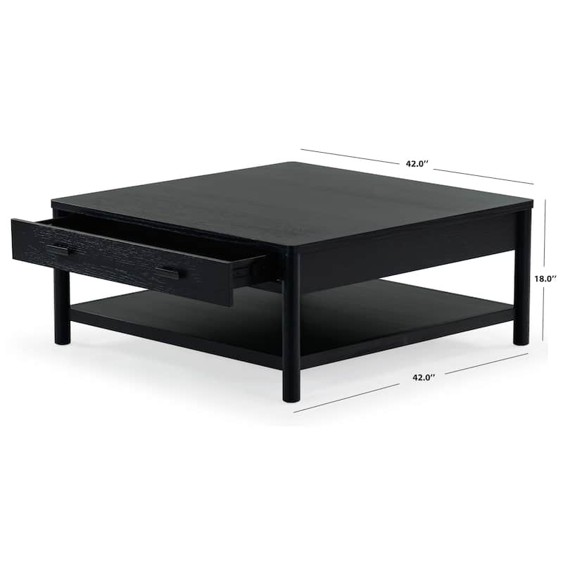 SAFAVIEH Couture Jaylessa Wood 1 Drawer Coffee Table - 42"W x 42"D x 18"H