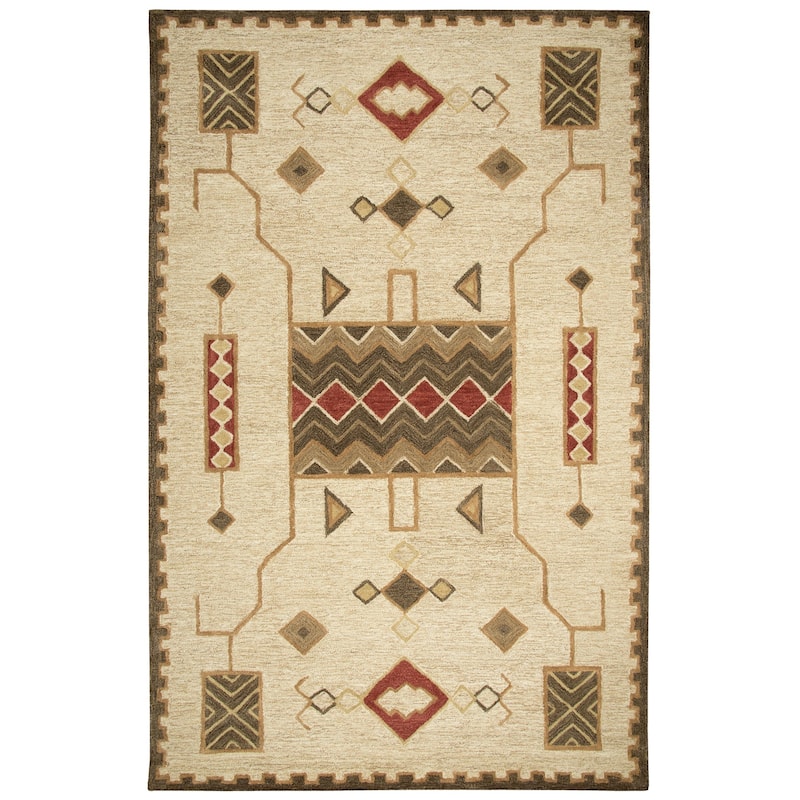 Alora Decor Durango Southwest/ Tribal Multi-colored Hand-tufted Wool Rug