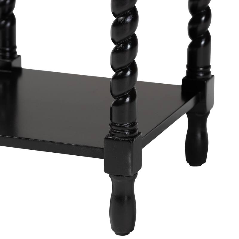 Niklas Nightstand with Twisted Legs - 1-Drawer Bedroom Side Table with Storage Shelf