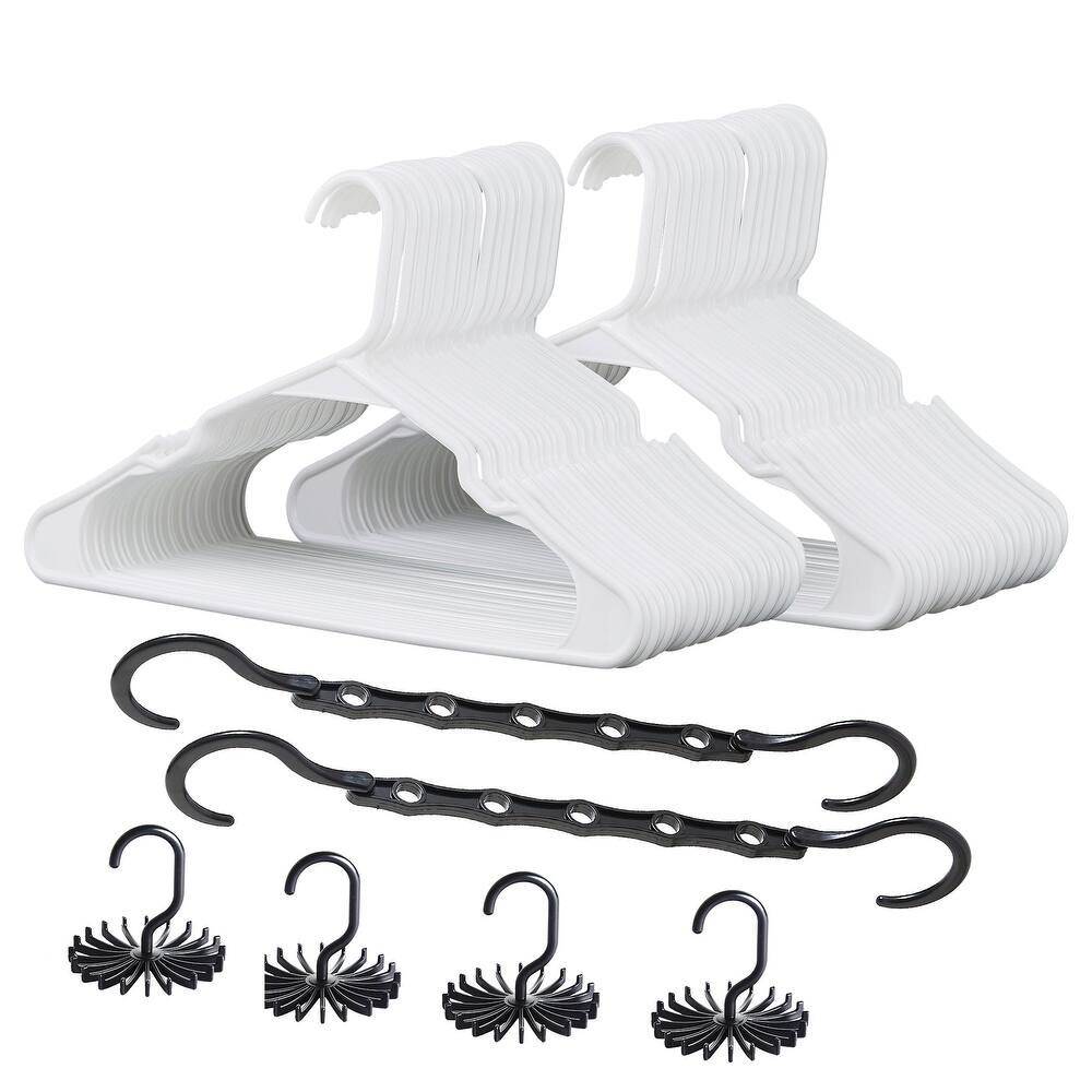 VECELO 100 Pcs Plastic Adult Hangers Holds Up To 10 Lbs Clothes Hangers