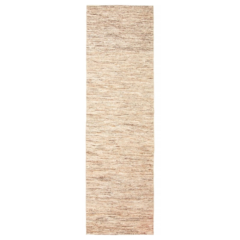 ECARPETGALLERY Flat-Weave Natural Light Khaki Wool Tapestry Kilim - 3'2 x 11'3 - Light Khaki - 3'2 x 11'3