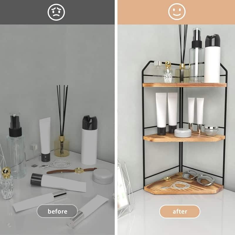Corner Bathroom Counter Organizer