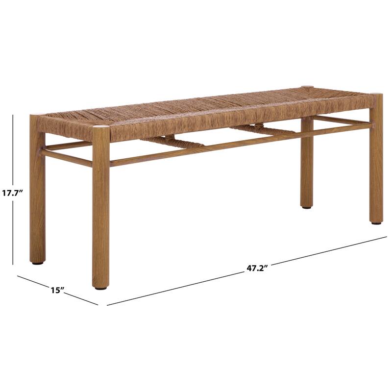 SAFAVIEH Couture Outdoor Patio Furniture Romona Bench, Fully Assembled - 47"W x 15"D x 18"H