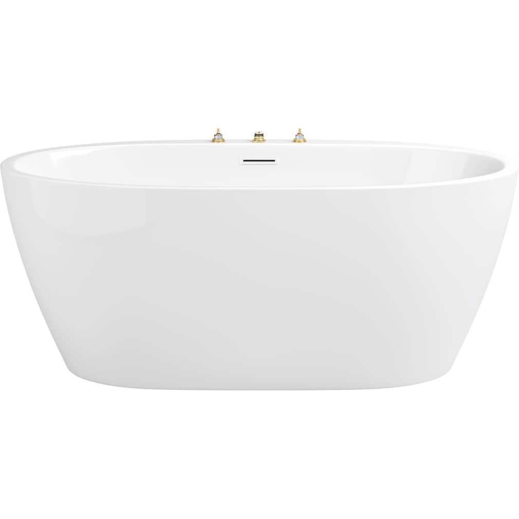 PROFLO Cornwall 59" Free Standing Acrylic Soaking Tub with Center
