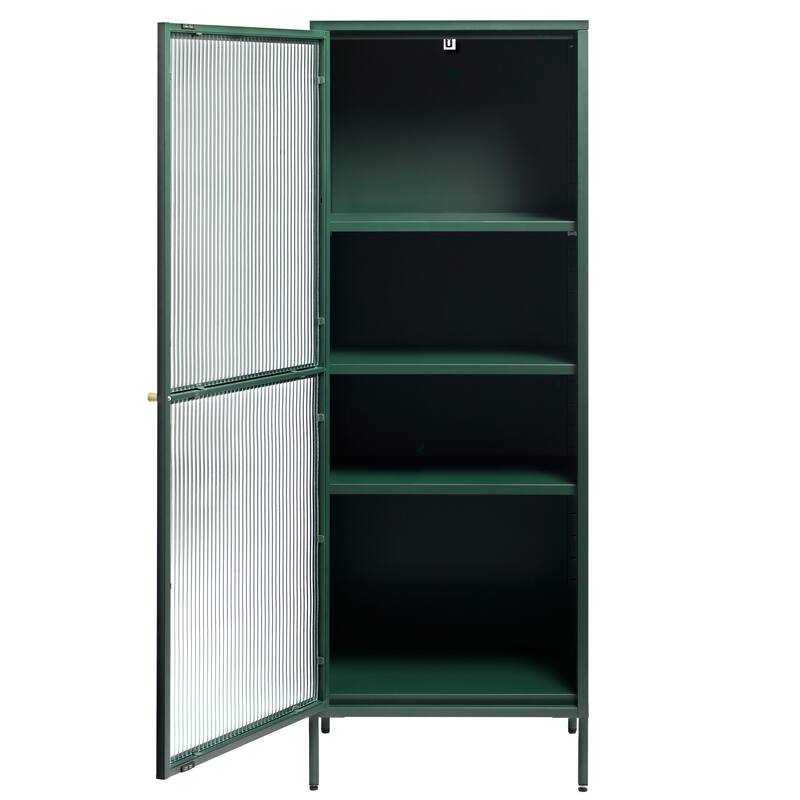 Rye Studio Brianne Modern Metal & Glass 63" Display Cabinet