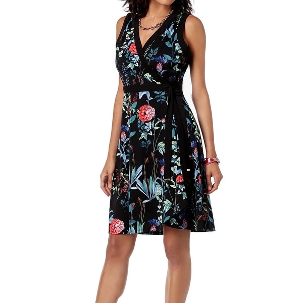 tommy hilfiger black floral dress