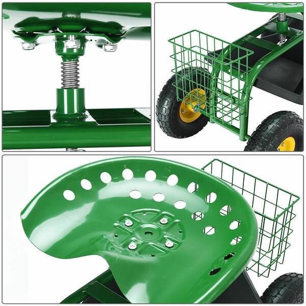Shop Costway Rolling Tray Gardening Planting With Work Seat Garden Cart Overstock 20594237