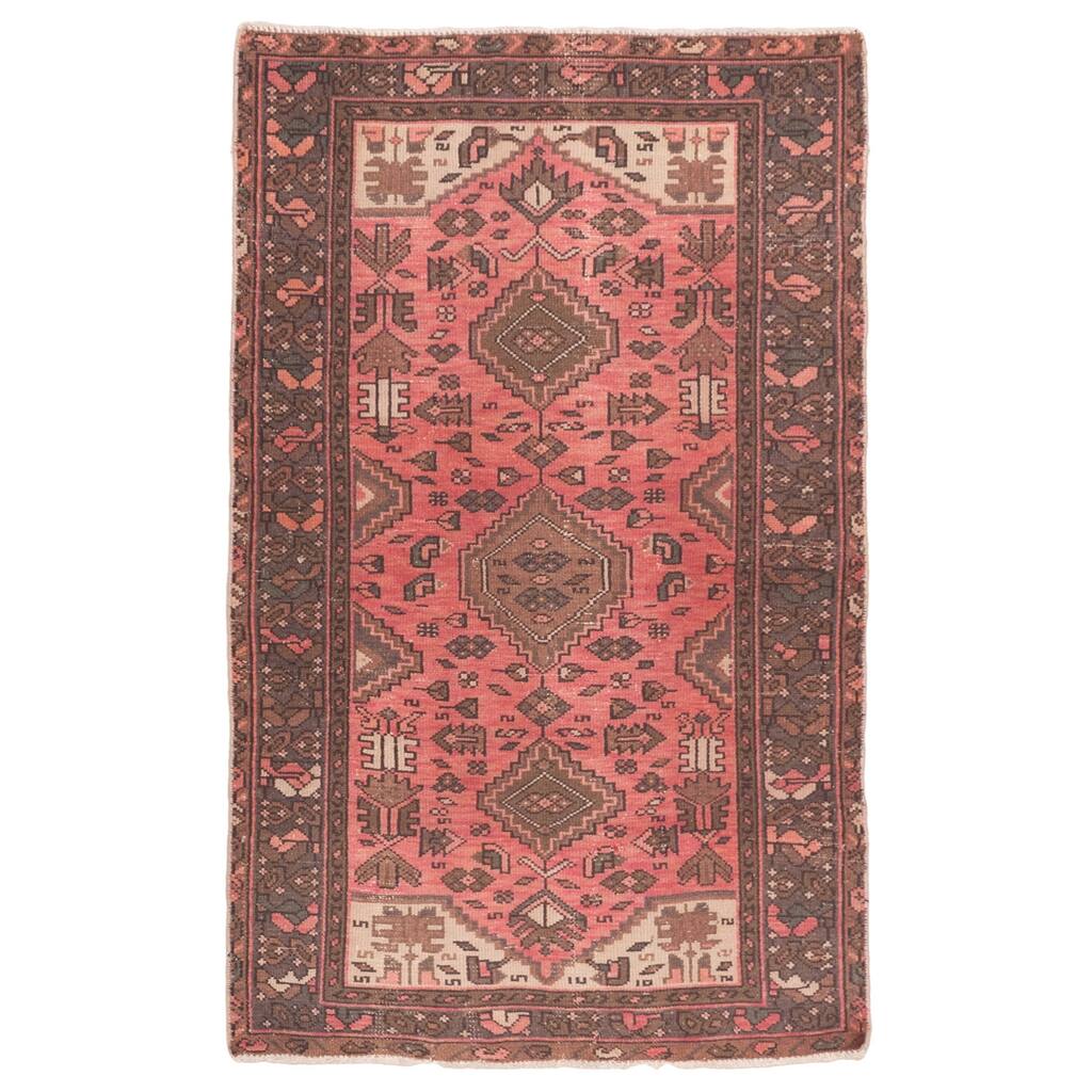 ECARPETGALLERY Hand-knotted Antalya Vintage Pink Wool Rug - 2'10 x 4'7