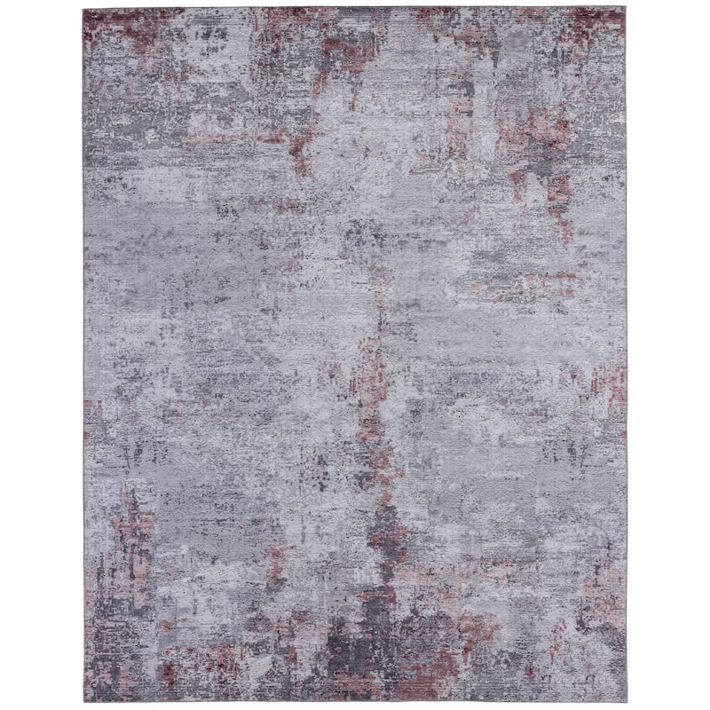 Abstract Grey/Lavender Area Rug