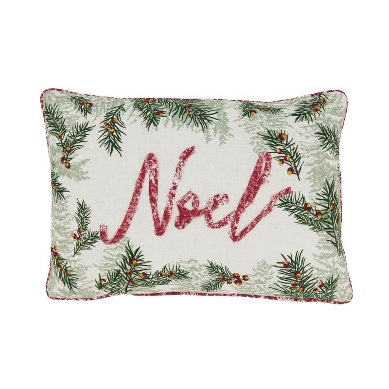 Seasonal Serenity Noel Throw Pillow - Multi - 12"x18" - Polyester