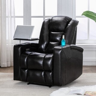 Power Motion Recliner with USB Charging Port and 360° Swivel Tray Table ...
