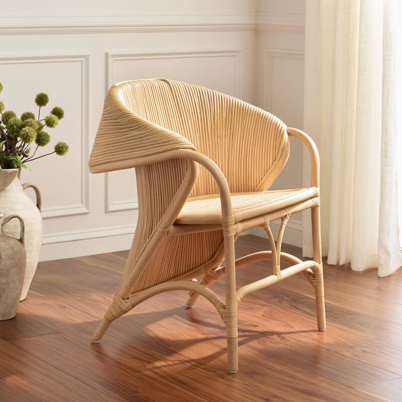 SAFAVIEH Home Alyona Rattan Arm Chair - 26"W x 24"D x 31"H