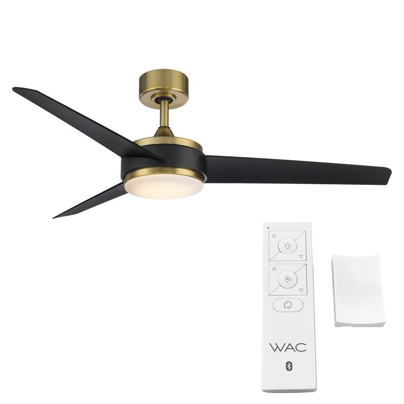 Mod Indoor and Outdoor 3-Blade Smart Compatible Ceiling Fan 54in with 3000K LED Light Kit and Remote Control