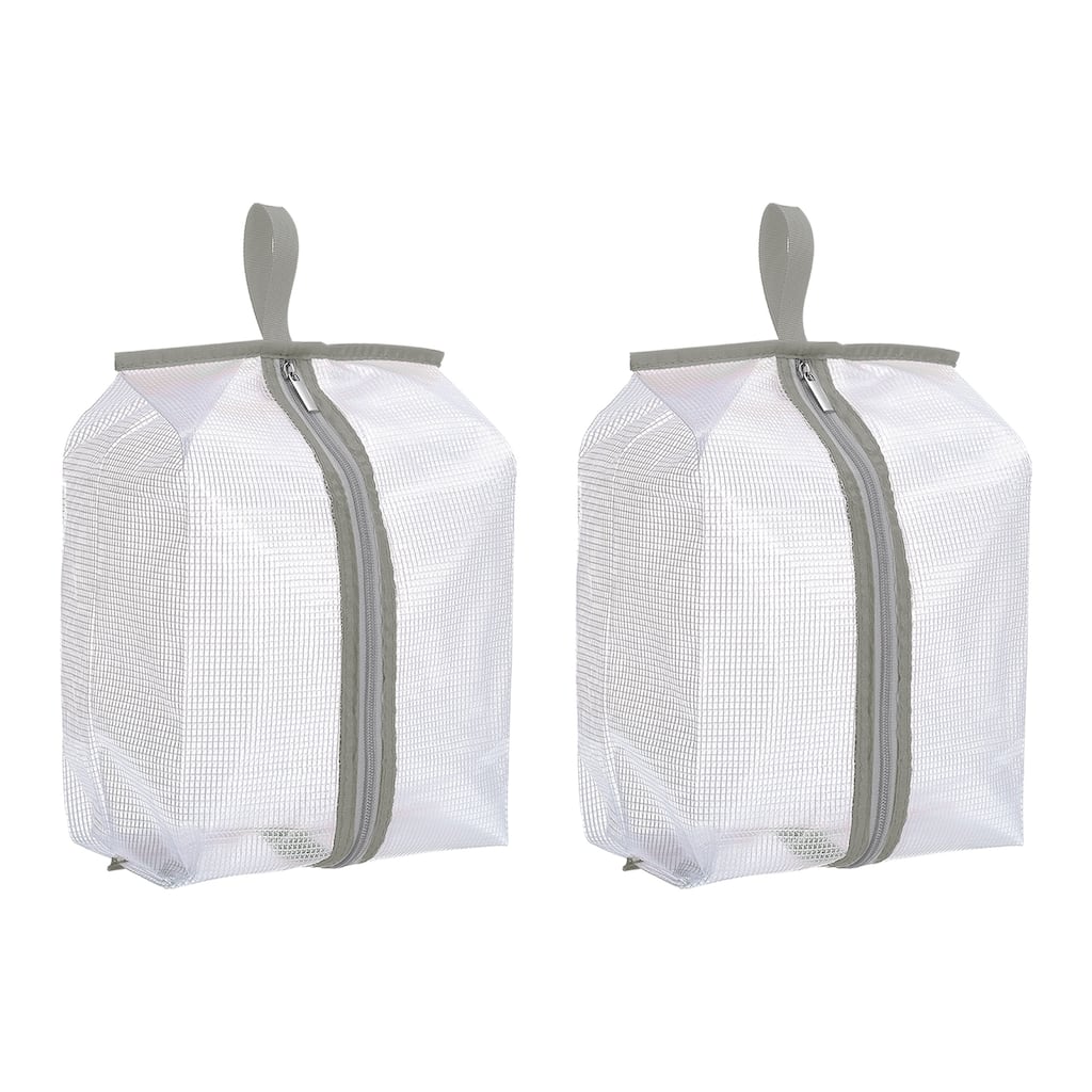 2pcs Shoe Bags for Travel, Foldable Transparent Shoes Pouch