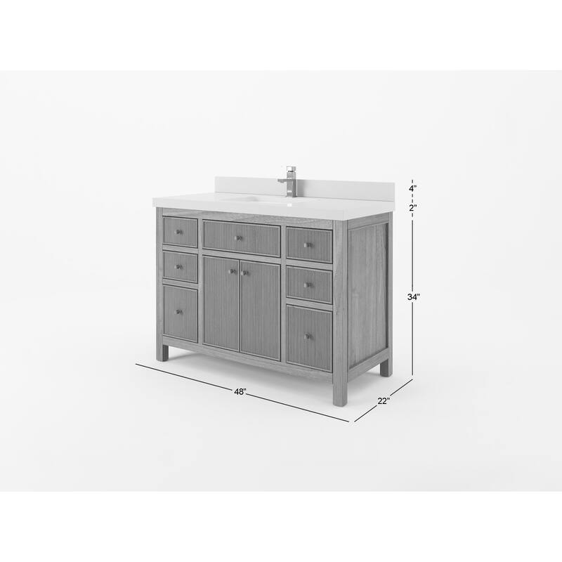 Willow Collections 48 in. W x 22 in. D Sonoma Teak Single Sink Bathroom Vanity with Countertop