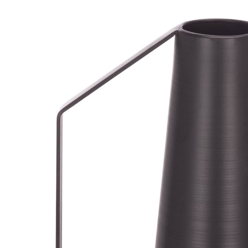 SAFAVIEH Home Luca 13.3-inch Black Iron Satin Finish Vase Set of 2