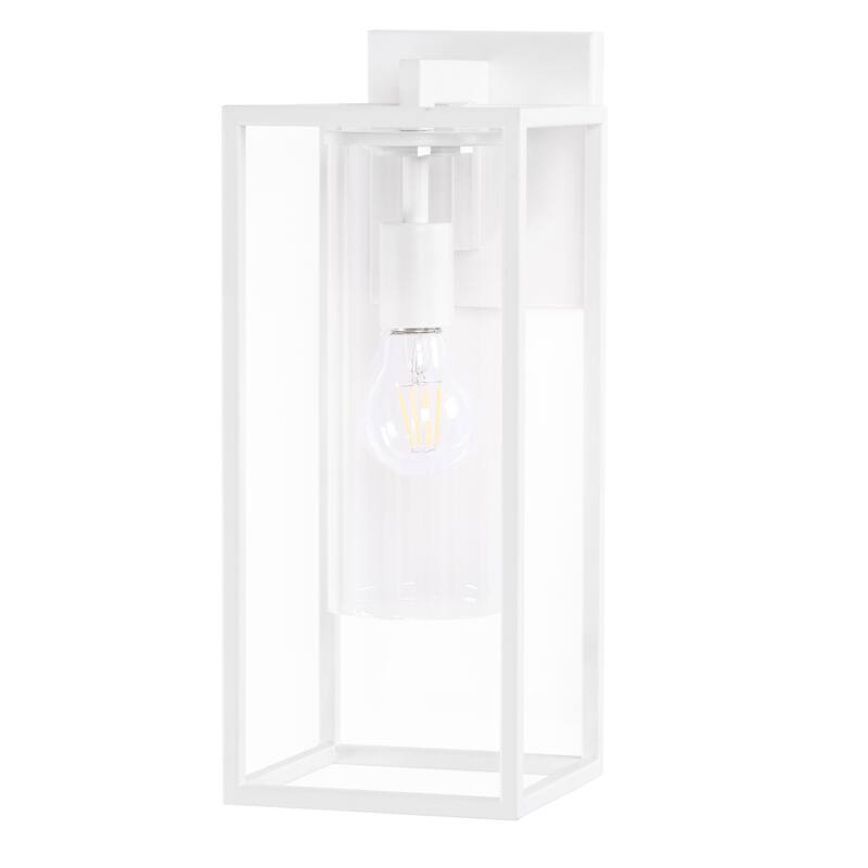 2 Pack Metal 1-Light Clear Glass Outdoor Wall Sconce Light