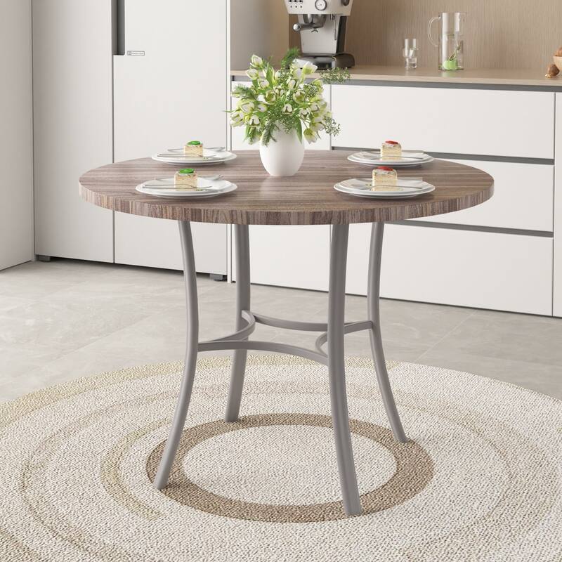 VECELO Round Dining Table and Chairs Sets, 4 Colors Dining Table Set
