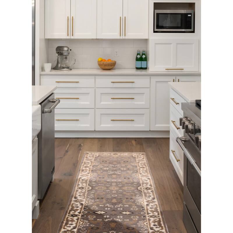 ECARPETGALLERY Hand-knotted Royal Oushak Grey Wool Rug - 2'6 x 9'9